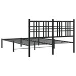 Casa si Gradina - Mobilier - Paturi si accesorii - Paturi - Cadru de pat metalic cu tablie, negru, 140x200 cm - Infinity.ro