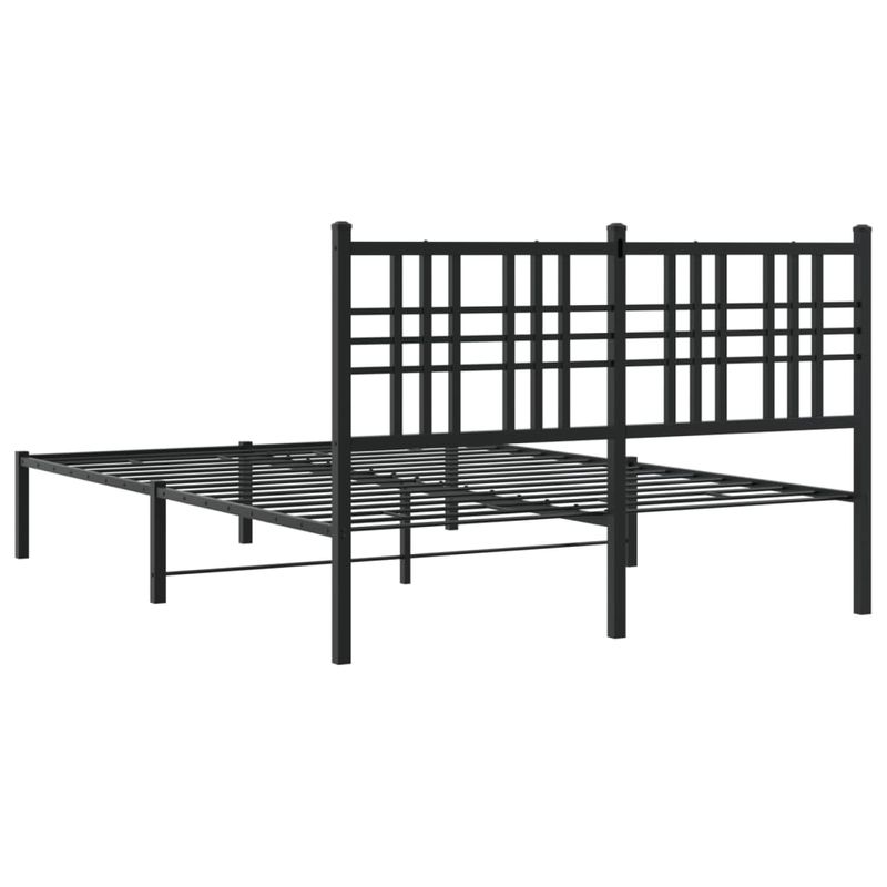Casa si Gradina - Mobilier - Paturi si accesorii - Paturi - Cadru de pat metalic cu tablie, negru, 140x200 cm - Infinity.ro