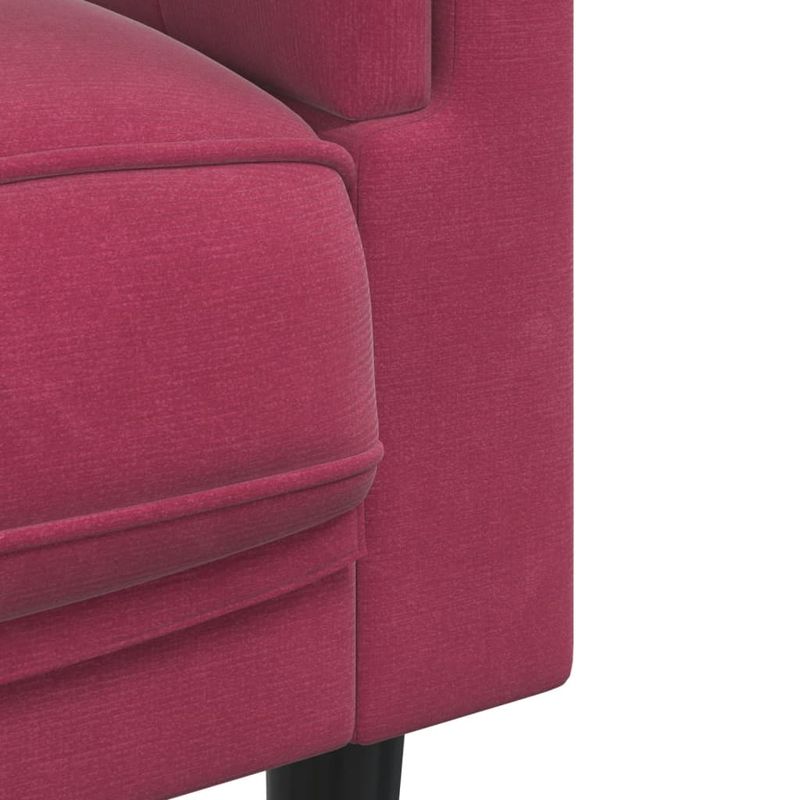 Casa si Gradina - Mobilier - Seturi de mobilier - Seturi living - Set canapele cu perne, 3 piese, rosu vin, catifea - Infinity.ro