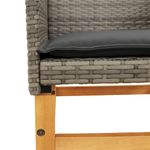 Casa si Gradina - Gradina si terasa - Mobilier exterior - Scaune si sezlonguri gradina - Scaune de gradina cu perne, 2 buc., gri, poliratan/lemn - Infinity.ro