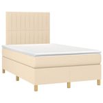 Casa si Gradina - Mobilier - Paturi si accesorii - Paturi - Pat cu arcuri, saltea si LED, crem, 120x190 cm, textil - Infinity.ro