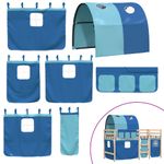 Casa si Gradina - Mobilier - Paturi si accesorii - Paturi - Pat etajat de copii cu tunel albastru 90x190 cm lemn masiv pin - Infinity.ro