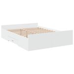 Casa si Gradina - Mobilier - Paturi si accesorii - Paturi - Cadru pat cu sertare alb extralucios 140x190 cm, lemn prelucrat - Infinity.ro