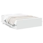 Casa si Gradina - Mobilier - Paturi si accesorii - Paturi - Cadru pat cu sertare alb extralucios 140x190 cm, lemn prelucrat - Infinity.ro