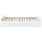 Casa si Gradina - Mobilier - Paturi si accesorii - Paturi - Cadru pat cu sertare alb extralucios 140x190 cm, lemn prelucrat - Infinity.ro