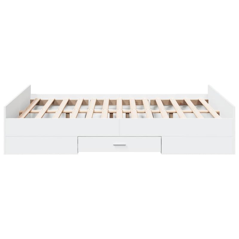 Casa si Gradina - Mobilier - Paturi si accesorii - Paturi - Cadru pat cu sertare alb extralucios 140x190 cm, lemn prelucrat - Infinity.ro