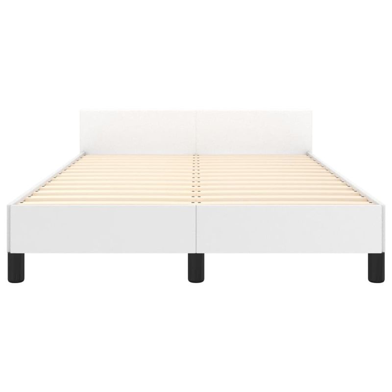 Casa si Gradina - Mobilier - Paturi si accesorii - Paturi - Cadru de pat cu tablie, alb, 120x190 cm, piele ecologica - Infinity.ro