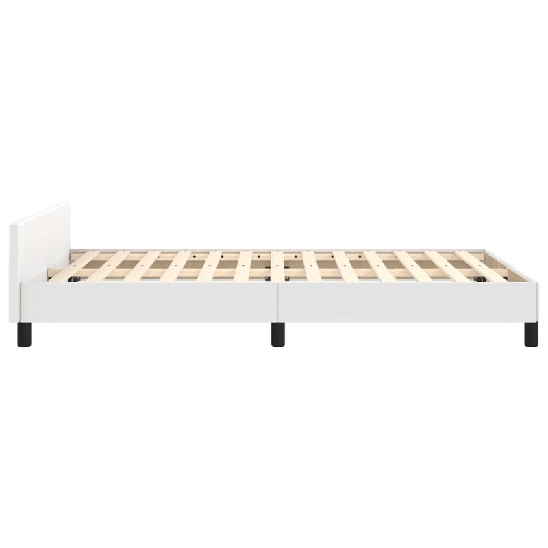 Casa si Gradina - Mobilier - Paturi si accesorii - Paturi - Cadru de pat cu tablie, alb, 120x190 cm, piele ecologica - Infinity.ro