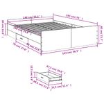 Casa si Gradina - Mobilier - Paturi si accesorii - Paturi - Cadru pat cu sertare alb extralucios 140x190 cm, lemn prelucrat - Infinity.ro
