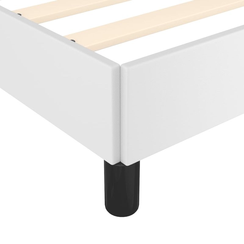 Casa si Gradina - Mobilier - Paturi si accesorii - Paturi - Cadru de pat cu tablie, alb, 120x190 cm, piele ecologica - Infinity.ro