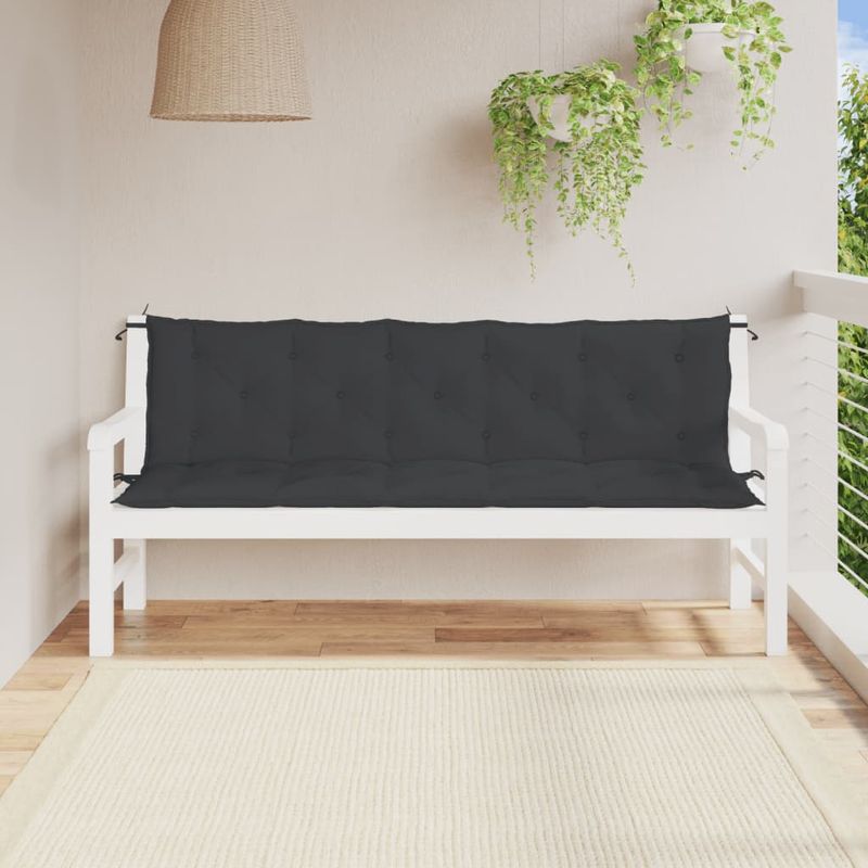 Casa si Gradina - Gradina si terasa - Mobilier exterior - Perne decorative exterior - Perne banca de gradina 2buc. ,negru, 180x50x7cm, tesatura oxford, mărime 180x50x7 cm - Infinity.ro