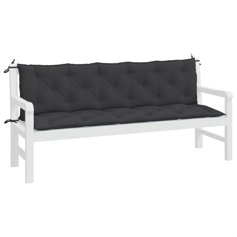 Casa si Gradina - Gradina si terasa - Mobilier exterior - Perne decorative exterior - Perne banca de gradina 2buc. ,negru, 180x50x7cm, tesatura oxford, mărime 180x50x7 cm - Infinity.ro