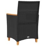 Casa si Gradina - Gradina si terasa - Mobilier exterior - Scaune si sezlonguri gradina - Scaune de gradina cu perne, 2 buc., negru poliratan/lemn - Infinity.ro