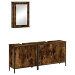 Casa si Gradina - Mobilier - Seturi de mobilier - Seturi baie - Set mobilier de baie, 3 piese, stejar fumuriu, lemn prelucrat - Infinity.ro