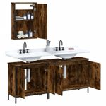 Casa si Gradina - Mobilier - Seturi de mobilier - Seturi baie - Set mobilier de baie, 3 piese, stejar fumuriu, lemn prelucrat - Infinity.ro