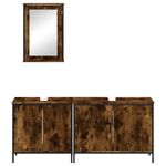Casa si Gradina - Mobilier - Seturi de mobilier - Seturi baie - Set mobilier de baie, 3 piese, stejar fumuriu, lemn prelucrat - Infinity.ro