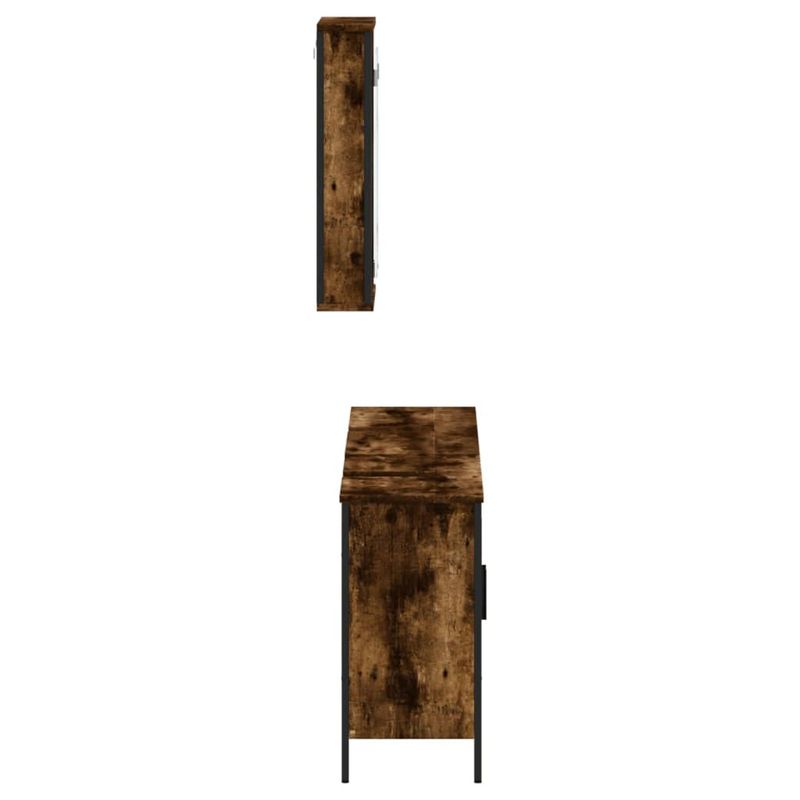 Casa si Gradina - Mobilier - Seturi de mobilier - Seturi baie - Set mobilier de baie, 3 piese, stejar fumuriu, lemn prelucrat - Infinity.ro