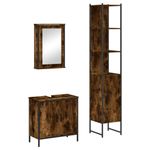 Casa si Gradina - Mobilier - Seturi de mobilier - Seturi baie - Set mobilier de baie, 3 piese, stejar fumuriu, lemn prelucrat - Infinity.ro