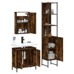 Casa si Gradina - Mobilier - Seturi de mobilier - Seturi baie - Set mobilier de baie, 3 piese, stejar fumuriu, lemn prelucrat - Infinity.ro