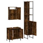 Casa si Gradina - Mobilier - Seturi de mobilier - Seturi baie - Set mobilier de baie, 3 piese, stejar fumuriu, lemn prelucrat - Infinity.ro