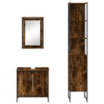 Casa si Gradina - Mobilier - Seturi de mobilier - Seturi baie - Set mobilier de baie, 3 piese, stejar fumuriu, lemn prelucrat - Infinity.ro