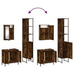 Casa si Gradina - Mobilier - Seturi de mobilier - Seturi baie - Set mobilier de baie, 3 piese, stejar fumuriu, lemn prelucrat - Infinity.ro