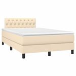 Casa si Gradina - Mobilier - Paturi si accesorii - Paturi - Pat continental cu saltea, crem, 120x190 cm, textil - Infinity.ro