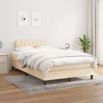 Casa si Gradina - Mobilier - Paturi si accesorii - Paturi - Pat continental cu saltea, crem, 120x190 cm, textil - Infinity.ro