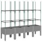 Casa si Gradina - Gradinarit si plante - Plante si ghivece - Ghivece si suporturi - Jardiniera de gradina cu spalier gri deschis 160x40x142,5 cm PP - Infinity.ro