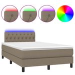Casa si Gradina - Mobilier - Paturi si accesorii - Paturi - Pat cu arcuri, saltea si LED, gri taupe, 120x190 cm, textil - Infinity.ro
