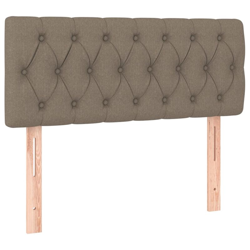 Casa si Gradina - Mobilier - Paturi si accesorii - Paturi - Pat cu arcuri, saltea si LED, gri taupe, 120x190 cm, textil - Infinity.ro