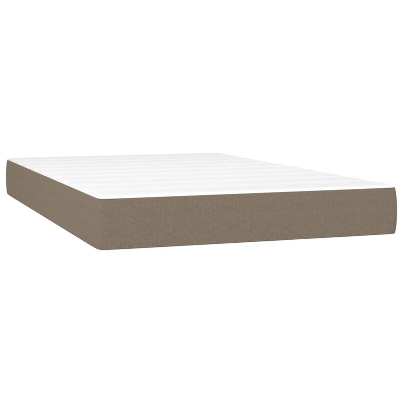 Casa si Gradina - Mobilier - Paturi si accesorii - Paturi - Pat cu arcuri, saltea si LED, gri taupe, 120x190 cm, textil - Infinity.ro