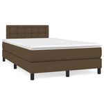 Casa si Gradina - Mobilier - Paturi si accesorii - Paturi - Pat cu arcuri, saltea si LED, maro inchis, 120x190 cm, textil - Infinity.ro
