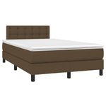 Casa si Gradina - Mobilier - Paturi si accesorii - Paturi - Pat cu arcuri, saltea si LED, maro inchis, 120x190 cm, textil - Infinity.ro