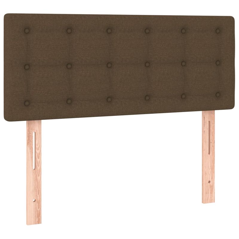 Casa si Gradina - Mobilier - Paturi si accesorii - Paturi - Pat cu arcuri, saltea si LED, maro inchis, 120x190 cm, textil - Infinity.ro