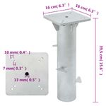 Casa si Gradina - Gradina si terasa - Umbrele si pavilioane - Umbrele - Suport umbrela in pamant, argintiu, 16x16x39,5 cm, otel - Infinity.ro