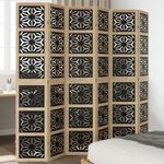 Casa si Gradina - Decoratiuni - Pereti despartitori si paravane - Paravan de camera, 6 panouri, maro/negru, lemn masiv paulownia, mărime 40x200 cm - Infinity.ro