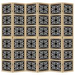 Casa si Gradina - Decoratiuni - Pereti despartitori si paravane - Paravan de camera, 6 panouri, maro/negru, lemn masiv paulownia, mărime 40x200 cm - Infinity.ro