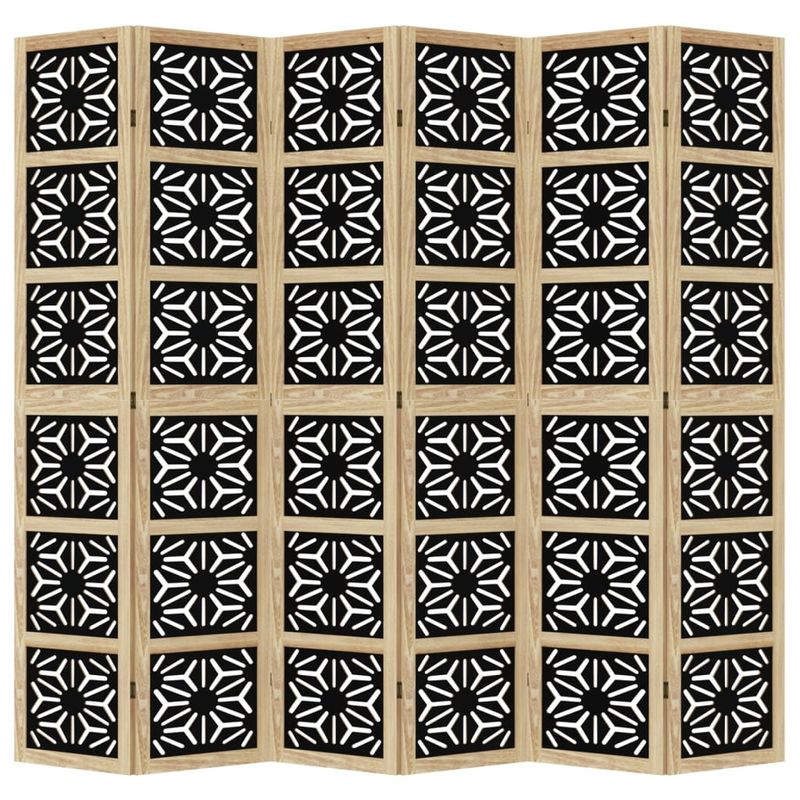 Casa si Gradina - Decoratiuni - Pereti despartitori si paravane - Paravan de camera, 6 panouri, maro/negru, lemn masiv paulownia, mărime 40x200 cm - Infinity.ro