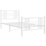 Casa si Gradina - Mobilier - Paturi si accesorii - Paturi - Cadru de pat metalic cu tablie de cap/picioare, alb, 100x200 cm - Infinity.ro
