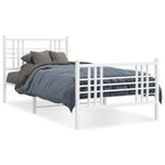 Casa si Gradina - Mobilier - Paturi si accesorii - Paturi - Cadru de pat metalic cu tablie de cap/picioare, alb, 100x200 cm - Infinity.ro