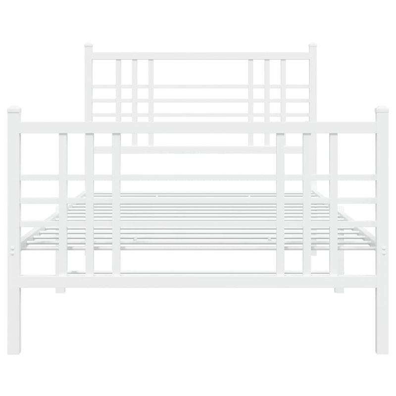 Casa si Gradina - Mobilier - Paturi si accesorii - Paturi - Cadru de pat metalic cu tablie de cap/picioare, alb, 100x200 cm - Infinity.ro