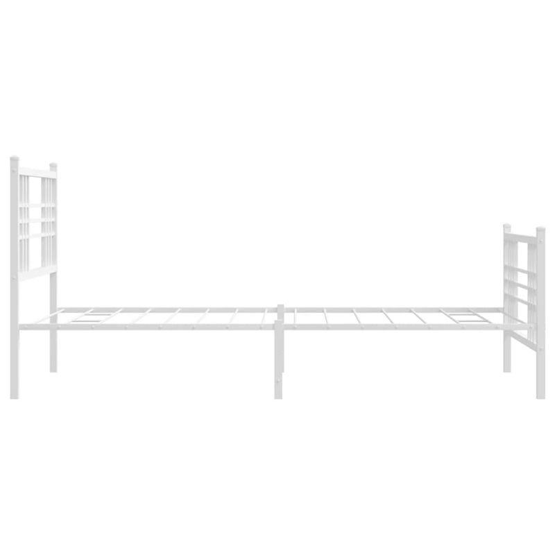 Casa si Gradina - Mobilier - Paturi si accesorii - Paturi - Cadru de pat metalic cu tablie de cap/picioare, alb, 100x200 cm - Infinity.ro
