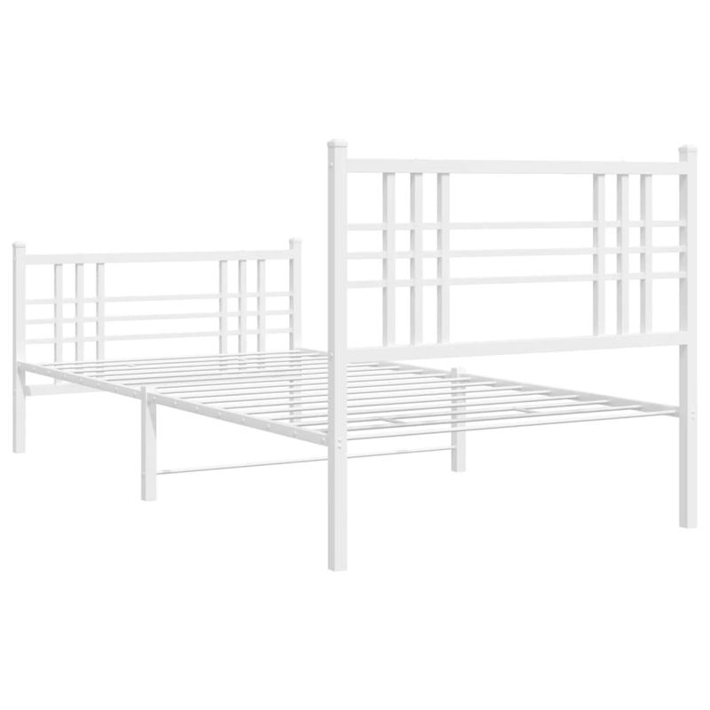 Casa si Gradina - Mobilier - Paturi si accesorii - Paturi - Cadru de pat metalic cu tablie de cap/picioare, alb, 100x200 cm - Infinity.ro