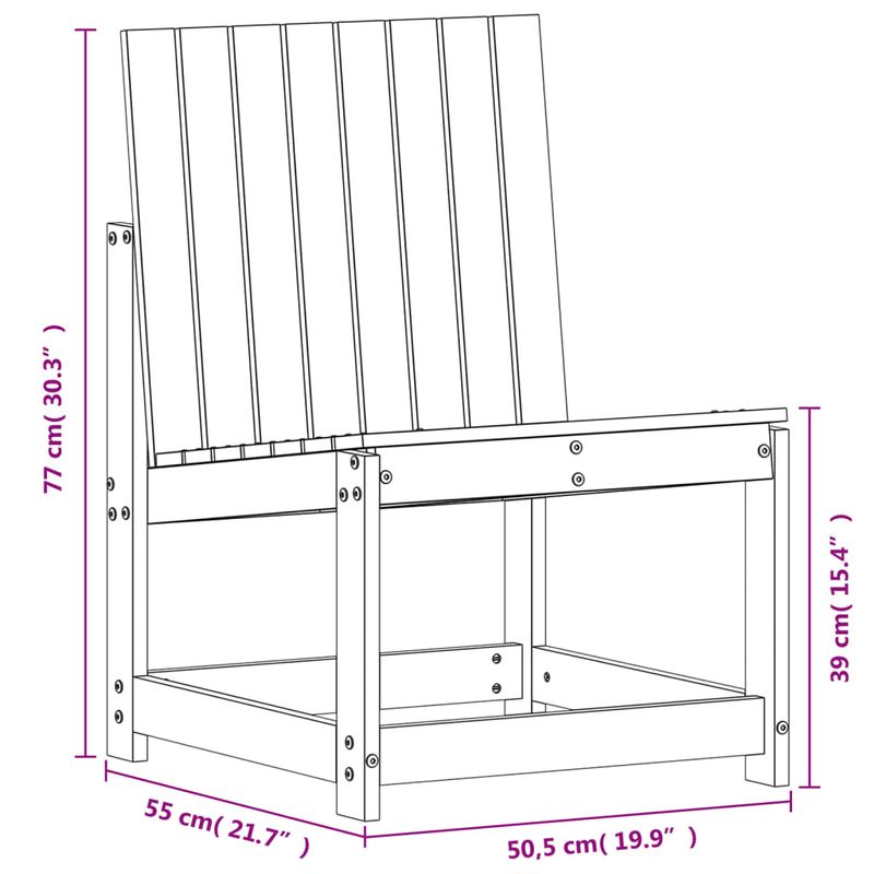 Casa si Gradina - Gradina si terasa - Mobilier exterior - Canapele si fotolii gradina - Scaun de gradina, 50,5x55x77 cm, lemn masiv de pin - Infinity.ro