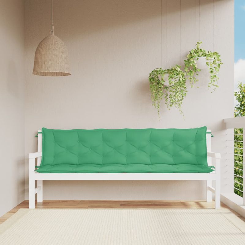 Casa si Gradina - Gradina si terasa - Mobilier exterior - Perne decorative exterior - Perne banca de gradina 2buc., verde, 200x50x7cm, tesatura oxford, mărime 200x50x7 cm - Infinity.ro