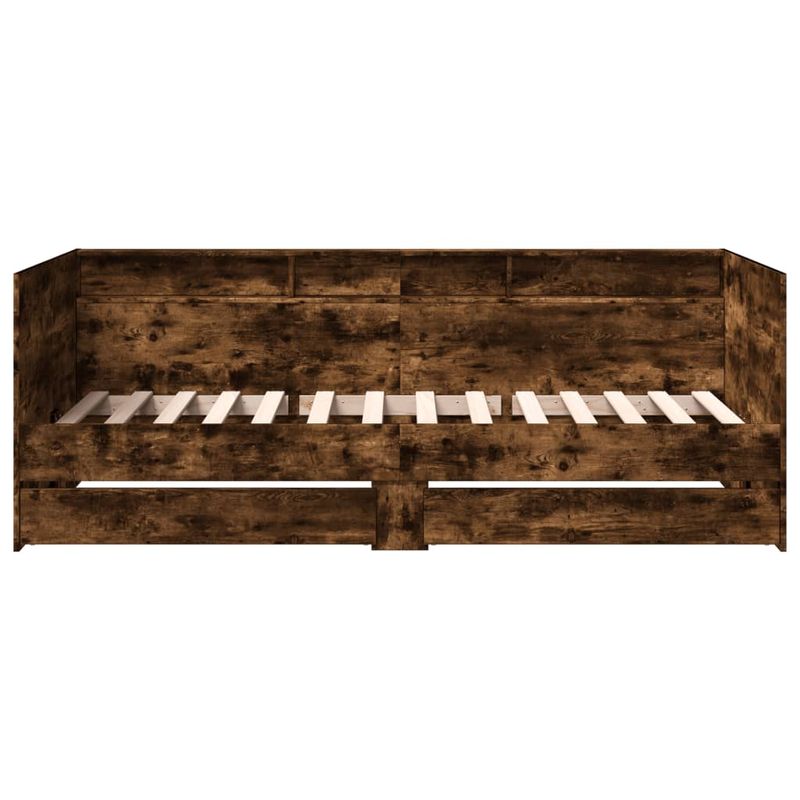 Casa si Gradina - Mobilier - Paturi si accesorii - Paturi - Cadru pat cu sertare stejar fumuriu 100x200 cm lemn prelucrat - Infinity.ro