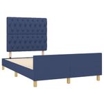 Casa si Gradina - Mobilier - Paturi si accesorii - Paturi - Cadru de pat cu tablie, albastru, 120x190 cm, material textil - Infinity.ro