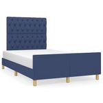 Casa si Gradina - Mobilier - Paturi si accesorii - Paturi - Cadru de pat cu tablie, albastru, 120x190 cm, material textil - Infinity.ro