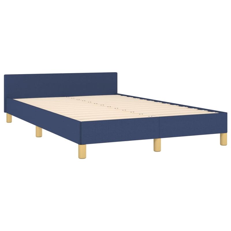 Casa si Gradina - Mobilier - Paturi si accesorii - Paturi - Cadru de pat cu tablie, albastru, 120x190 cm, material textil - Infinity.ro
